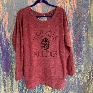 Pressbox Georgia Bulldogs Sweater, Red, Terry Material, XL, Gently Used